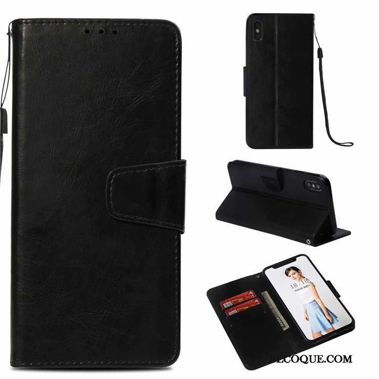 iPhone Xs Business Protection Étui En Cuir Carte Vintage Coque De Téléphone