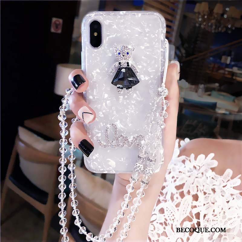 iPhone Xs Coque Cristal Tout Compris Coquille Argent Silicone Nouveau