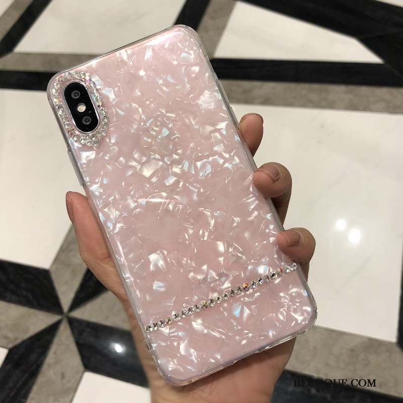 iPhone Xs Coque De Téléphone Luxe Mode Net Rouge Étui Bleu