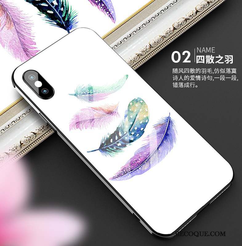 iPhone Xs Coque De Téléphone Luxe Nouveau Tout Compris Peinture À L'huile Plume