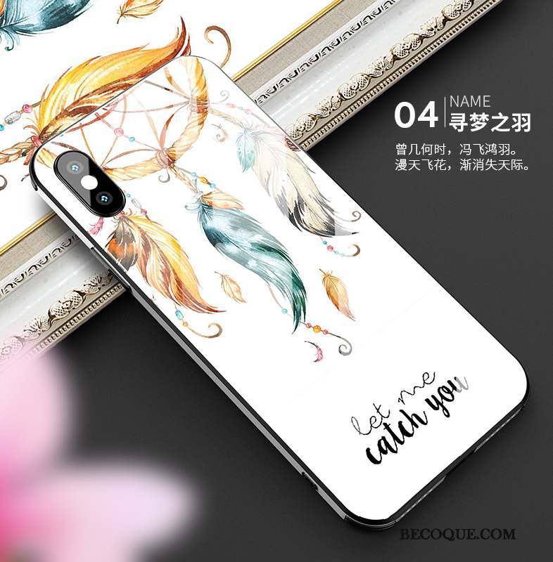 iPhone Xs Coque De Téléphone Luxe Nouveau Tout Compris Peinture À L'huile Plume