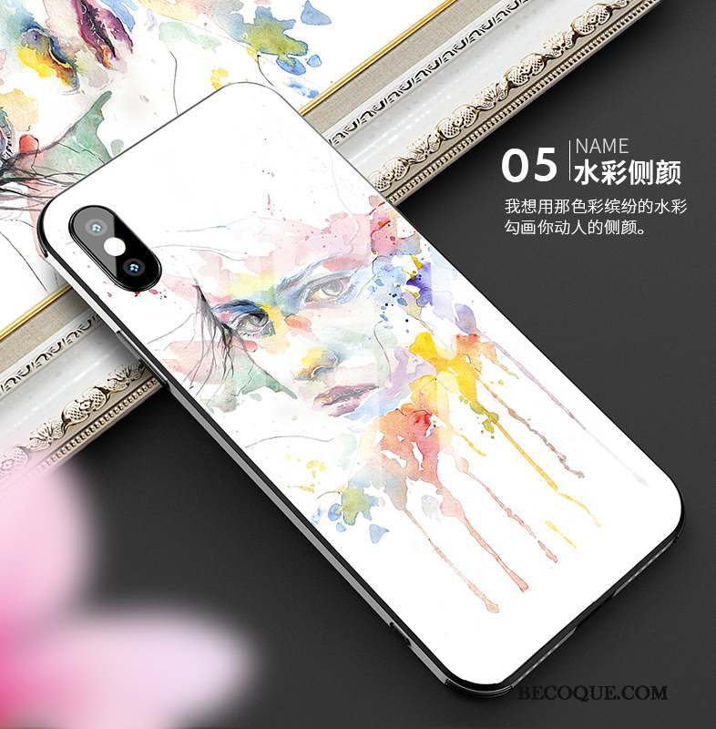 iPhone Xs Coque De Téléphone Luxe Nouveau Tout Compris Peinture À L'huile Plume