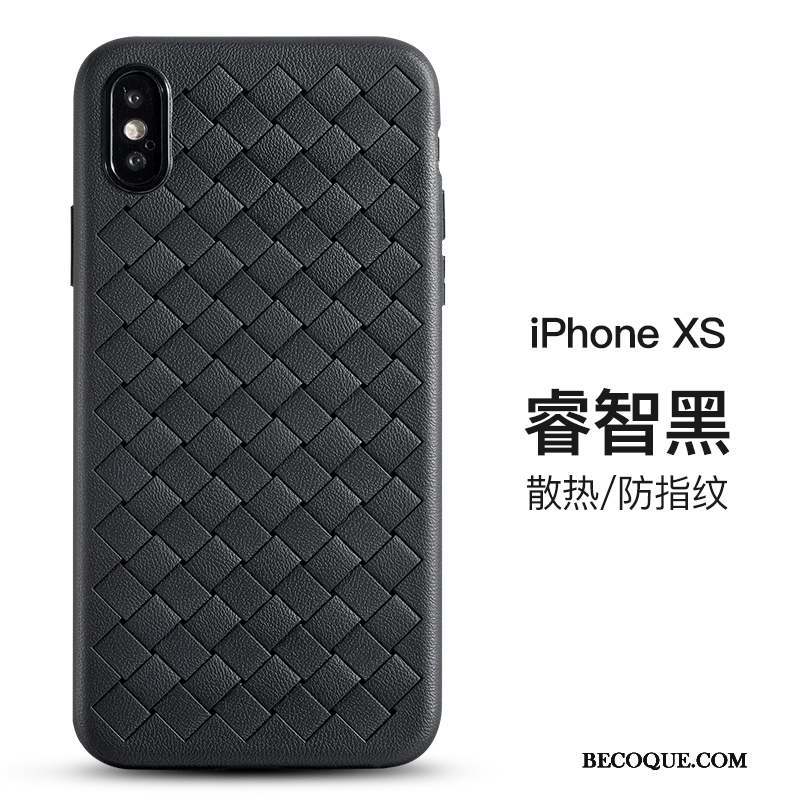 iPhone Xs Coque Incassable Business Personnalité Protection Silicone Délavé En Daim