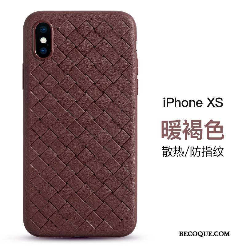 iPhone Xs Coque Incassable Business Personnalité Protection Silicone Délavé En Daim