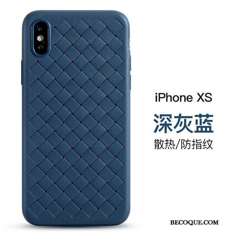 iPhone Xs Coque Incassable Business Personnalité Protection Silicone Délavé En Daim