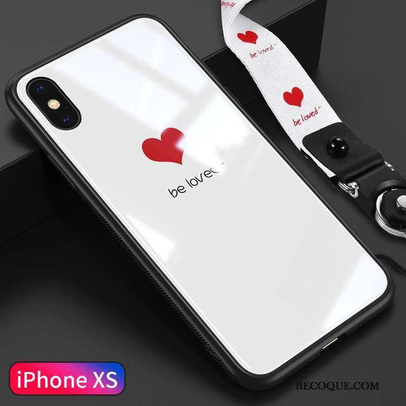 iPhone Xs Coque Personnalité Incassable Verre Protection Ultra Amoureux