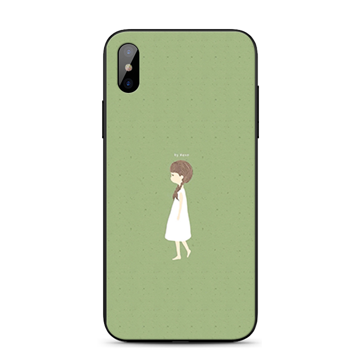 iPhone Xs Coque Protection Art Incassable Simple Étui Vert