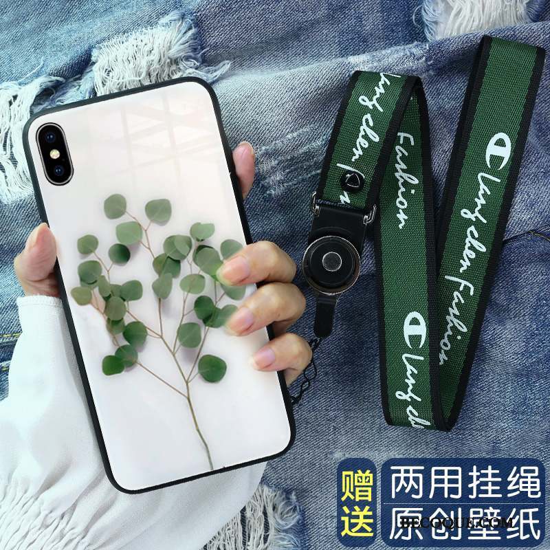 iPhone Xs Coque Protection Petit Tout Compris Vert Nouveau Ornements Suspendus