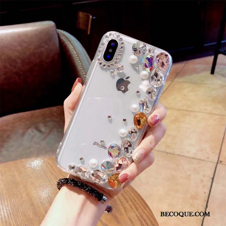 iPhone Xs Coque Étui Protection Créatif Strass Marque De Tendance Nouveau