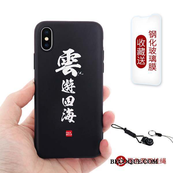 iPhone Xs Marque De Tendance Créatif Protection Coque De Téléphone Style Chinois Silicone