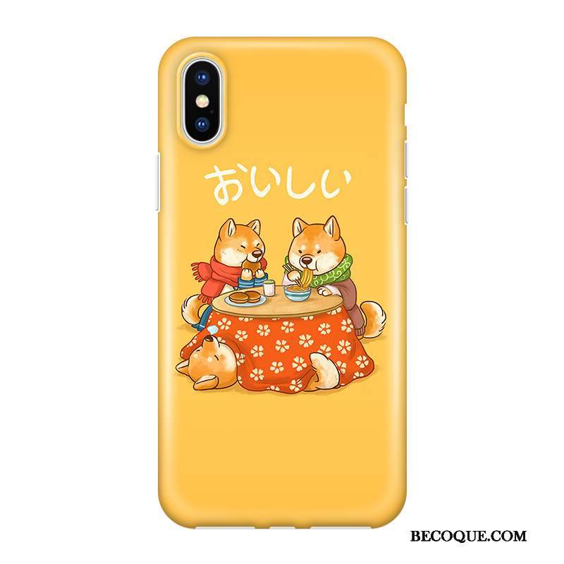 iPhone Xs Max Chiens Coque De Téléphone Jaune Silicone Personnalisé