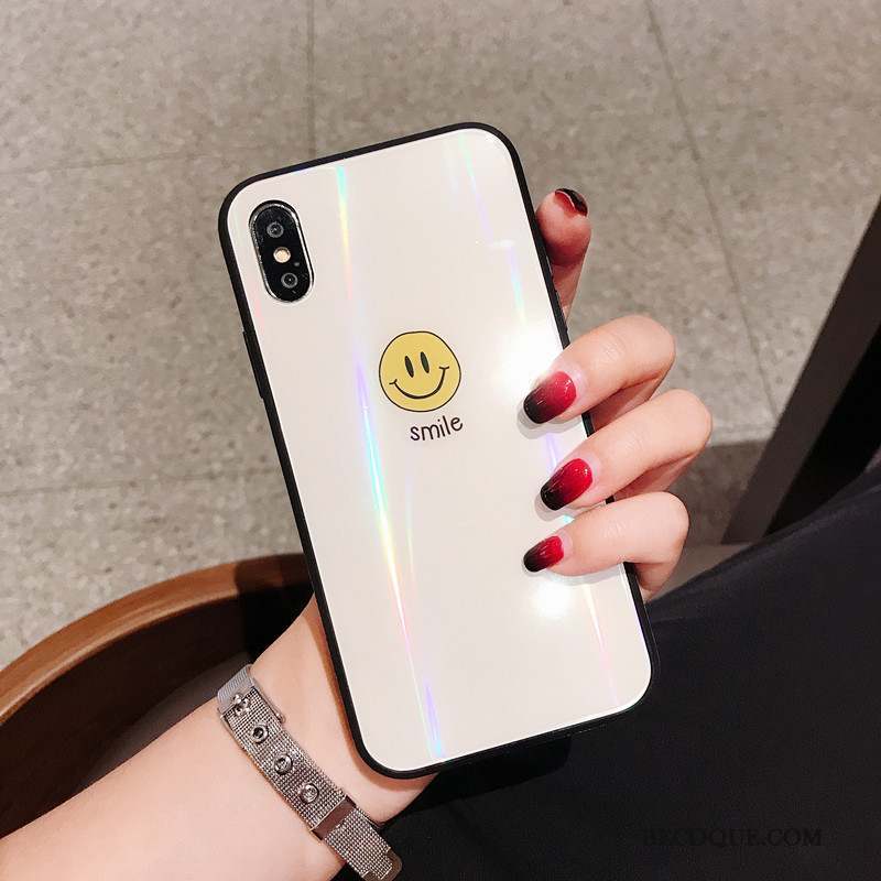 iPhone Xs Max Coque Amoureux Verre Souriant Créatif Nouveau Net Rouge