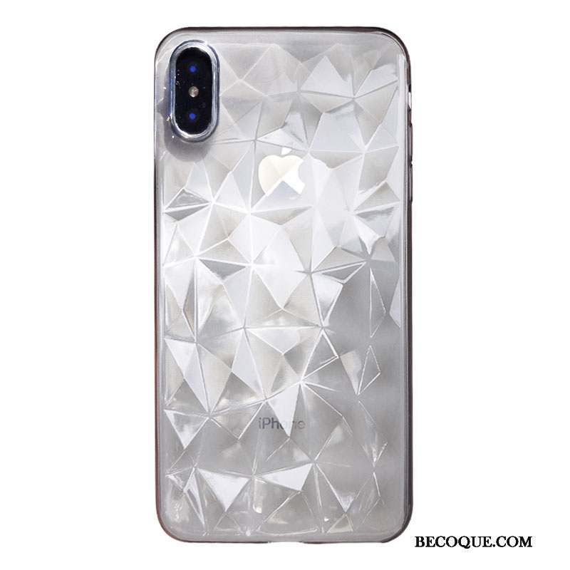 iPhone Xs Max Coque Fluide Doux Transparent Amoureux Silicone Rose Marque De Tendance