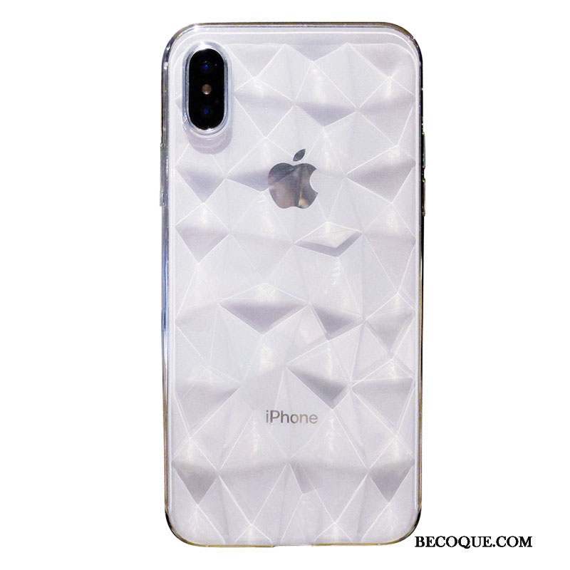 iPhone Xs Max Coque Fluide Doux Transparent Amoureux Silicone Rose Marque De Tendance