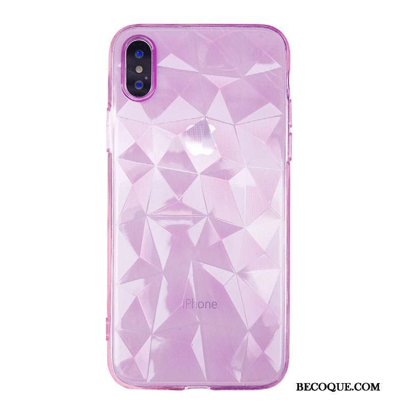 iPhone Xs Max Coque Fluide Doux Transparent Amoureux Silicone Rose Marque De Tendance
