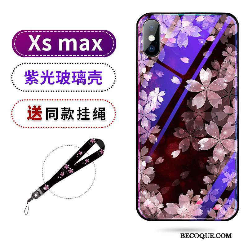 iPhone Xs Max Coque Nouveau Mode Fluide Doux Net Rouge Sakura Tendance