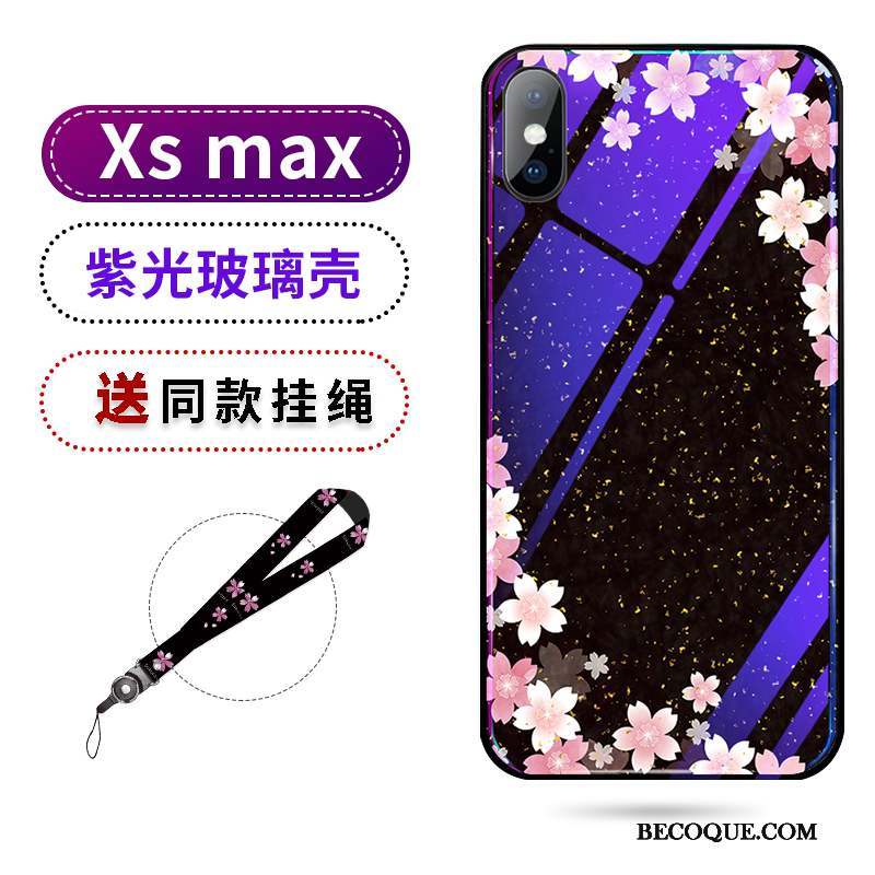 iPhone Xs Max Coque Nouveau Mode Fluide Doux Net Rouge Sakura Tendance