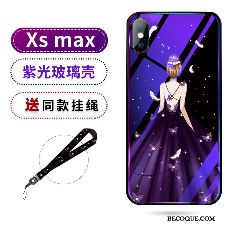 iPhone Xs Max Coque Nouveau Mode Fluide Doux Net Rouge Sakura Tendance