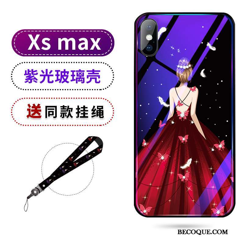 iPhone Xs Max Coque Nouveau Mode Fluide Doux Net Rouge Sakura Tendance