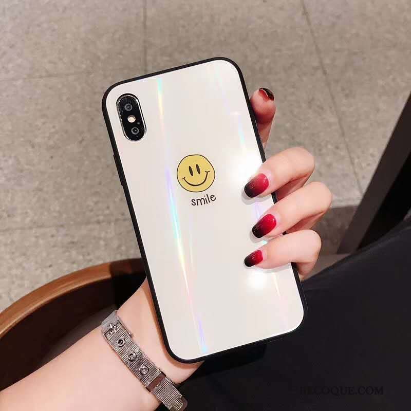 iPhone Xs Max Coque Rose Souriant Nouveau Verre Charmant Tout Compris