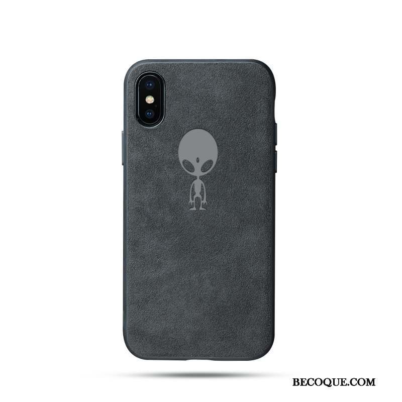 iPhone Xs Max Daim Fourrure Silicone Étui Noir Tout Compris Coque De Téléphone