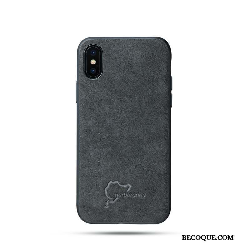 iPhone Xs Max Daim Fourrure Silicone Étui Noir Tout Compris Coque De Téléphone