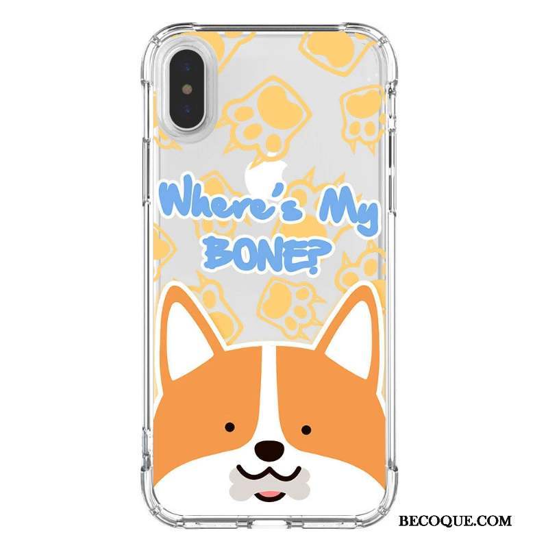 iPhone Xs Max Dessin Animé Nouveau Protection Coque De Téléphone Silicone Jaune