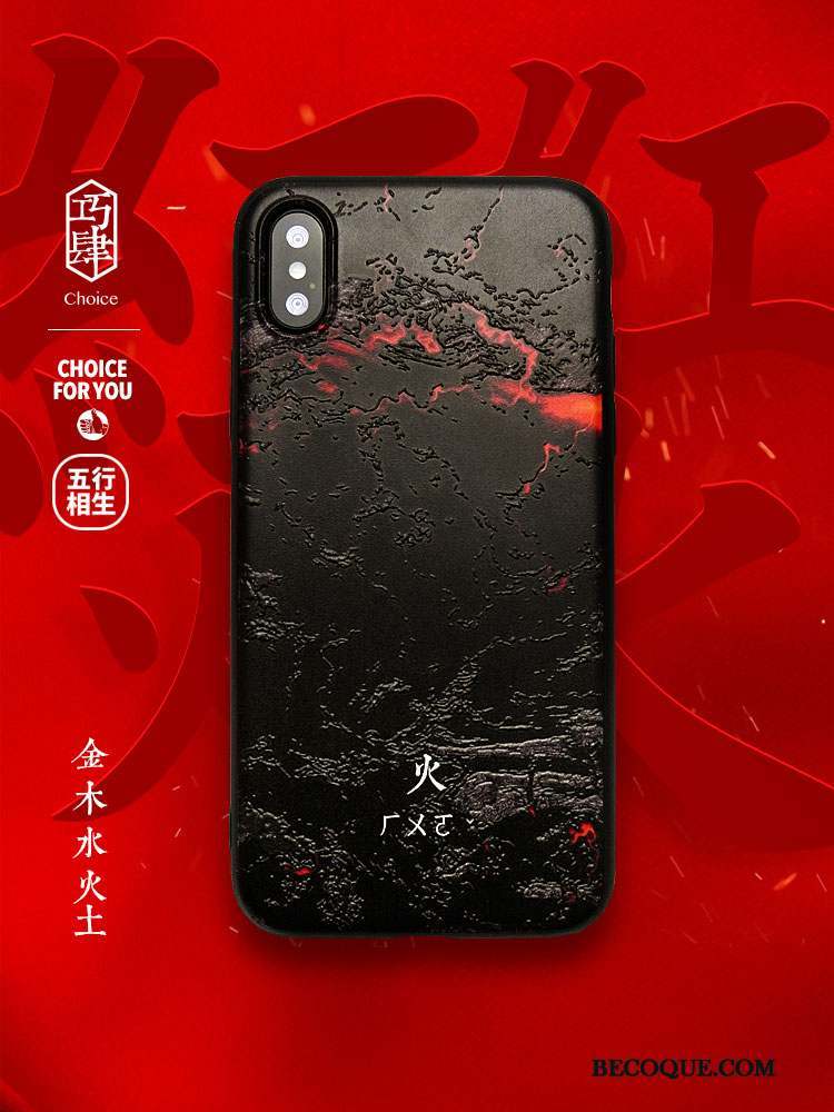 iPhone Xs Max Gaufrage Silicone Coque Tendance De Téléphone Protection