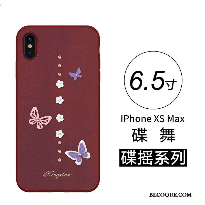 iPhone Xs Max Luxe Incassable Personnalité Rose Mode Coque