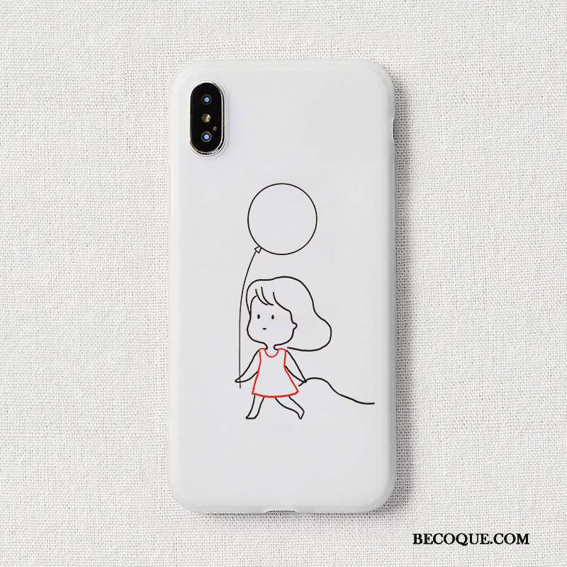 iPhone Xs Max Petit Coque De Téléphone Blanc Amoureux Dragon