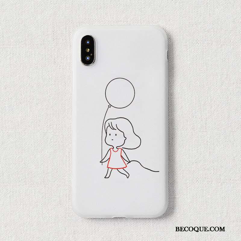 iPhone Xs Max Petit Coque De Téléphone Blanc Amoureux Dragon