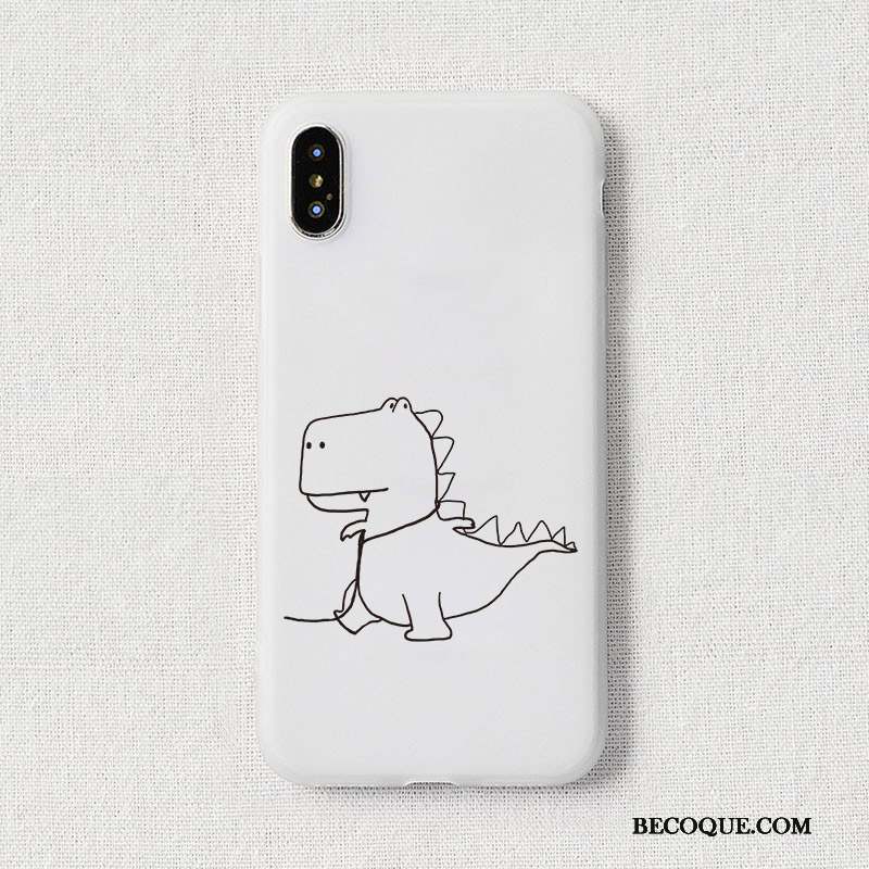 iPhone Xs Max Petit Coque De Téléphone Blanc Amoureux Dragon