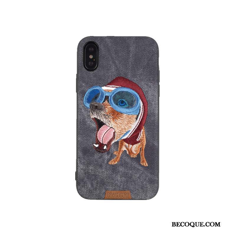 iPhone Xs Max Rouge Chiens Amoureux Coque Chat Mignonne