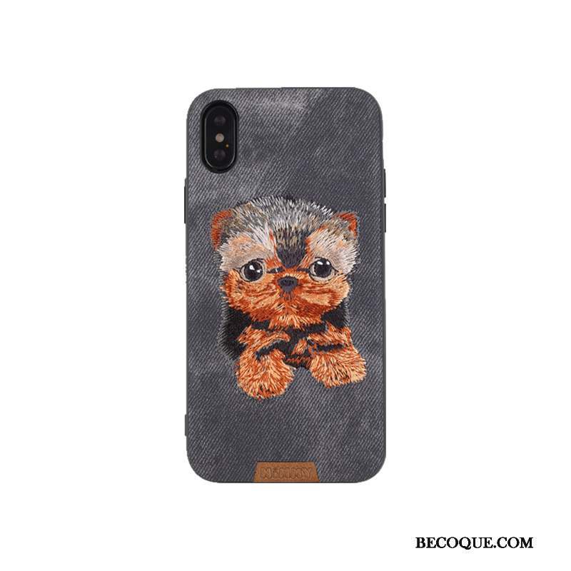 iPhone Xs Max Rouge Chiens Amoureux Coque Chat Mignonne