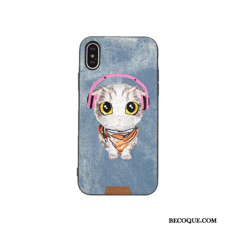 iPhone Xs Max Rouge Chiens Amoureux Coque Chat Mignonne