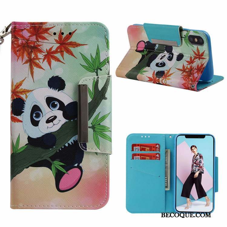 iPhone Xs Peinture Ornements Suspendus Blanc Coque De Téléphone Étui Dessin Animé