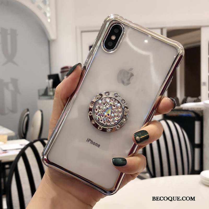 iPhone Xs Strass Border Créatif Une Agrafe Coque De Téléphone Luxe