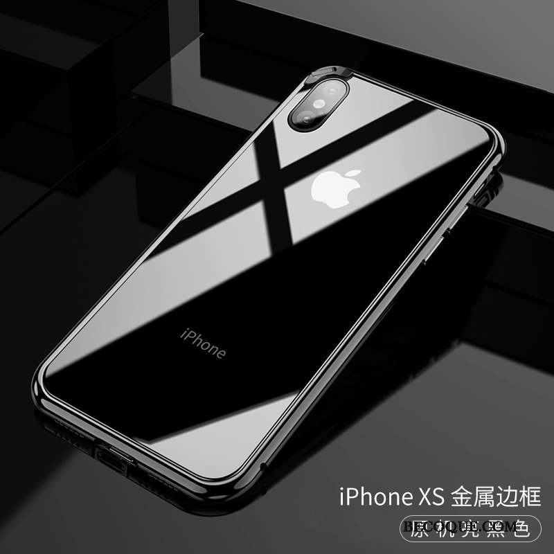 iPhone Xs Verre Net Rouge Coque De Téléphone Marque De Tendance Incassable Tout Compris