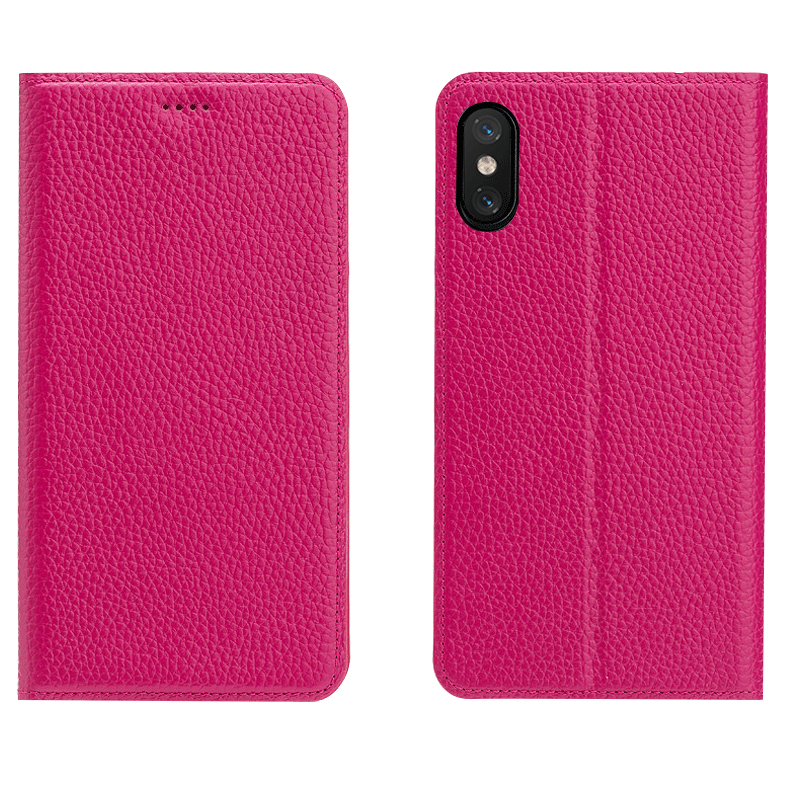 iPhone Xs Étui Housse Coque De Téléphone Rouge Téléphone Portable Étui En Cuir