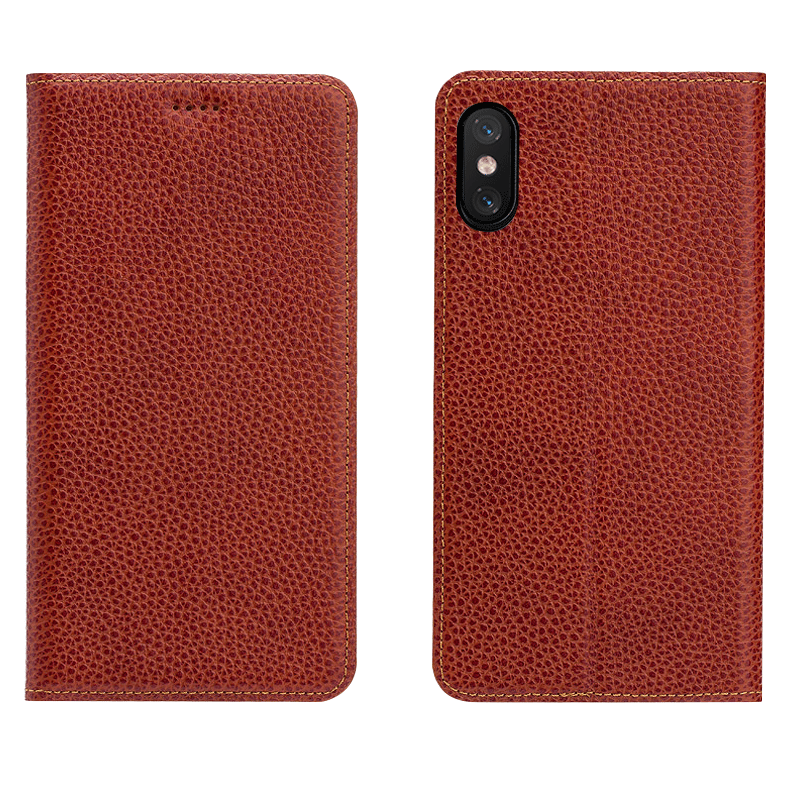 iPhone Xs Étui Housse Coque De Téléphone Rouge Téléphone Portable Étui En Cuir