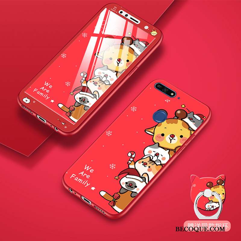 Huawei Y7 2018 Coque De Téléphone Multicolore Noir Dessin Animé Membrane Fluide Doux