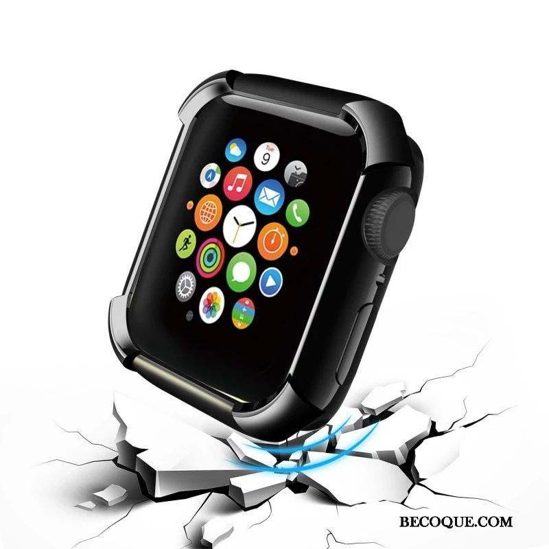 Apple Watch Series 5 Coque Accessoires Tout Compris Silicone Placage Protection Noir
