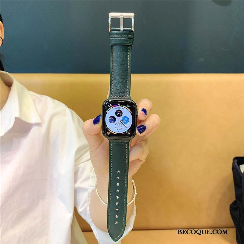 Apple Watch Series 5 Coque Vert Silicone Cuir