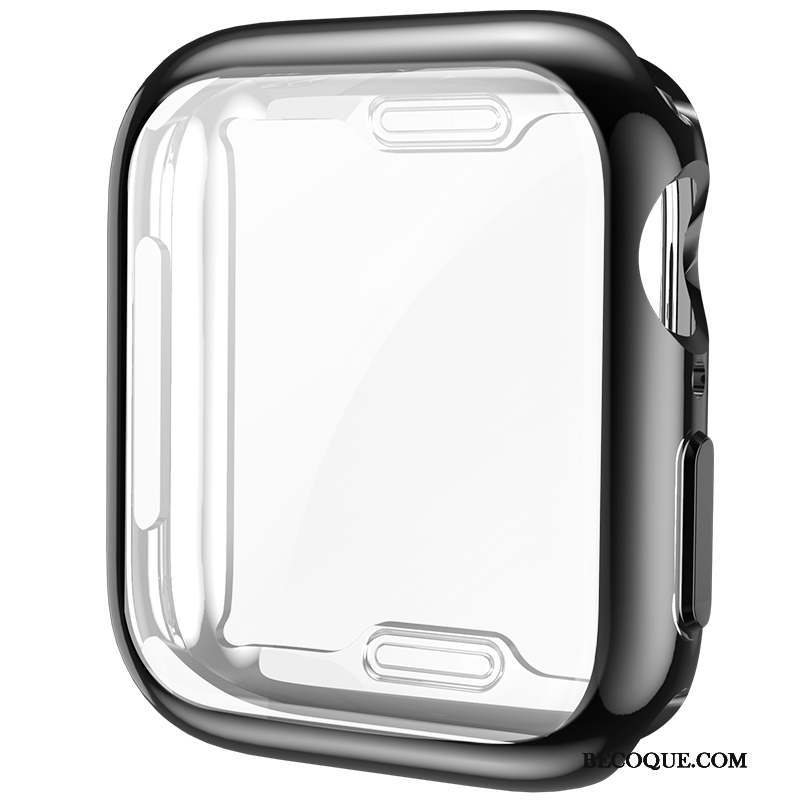 Apple Watch Series 5 Fluide Doux Silicone Incassable Noir Coque Étui
