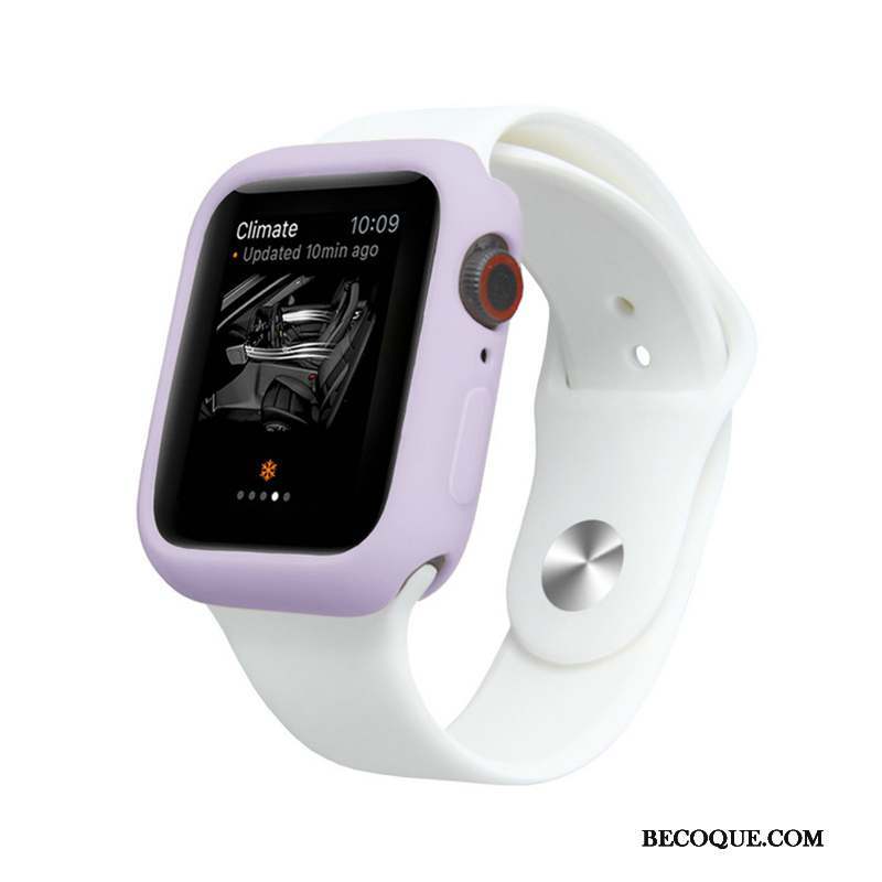 Apple Watch Series 5 Violet Silicone Tout Compris Couleurs De Bonbon Fluide Doux Coque