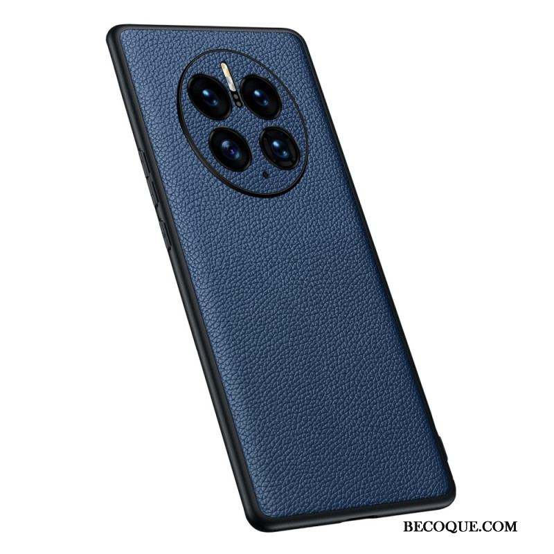 Coque Huawei Mate 50 Pro Véritable Cuir Litchi