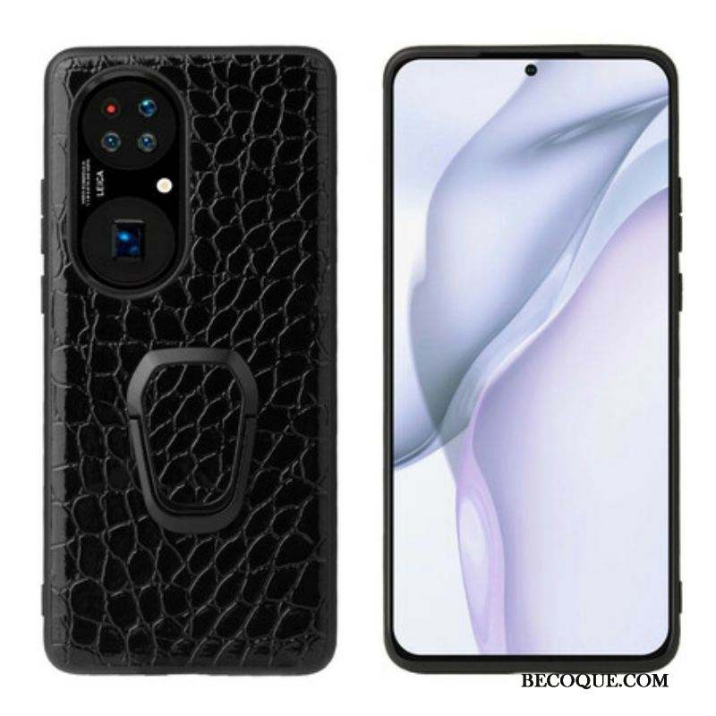 Coque Huawei P50 Pro Style Crocodile Anneau-Support