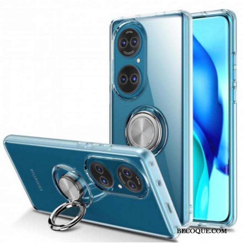 Coque Huawei P50 Transparente Simple Anneau Métal