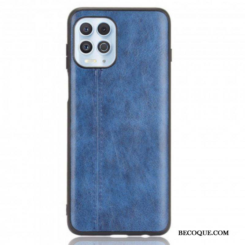 Coque Moto G100 Effet Cuir Couture