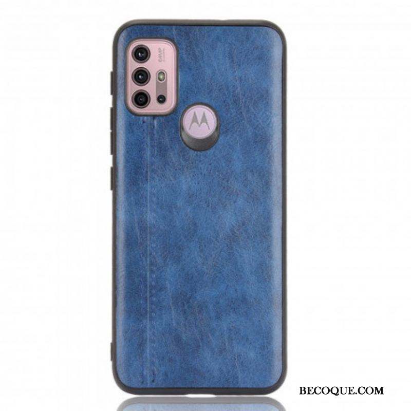 Coque Moto G30 / Moto G10 Effet Cuir Couture